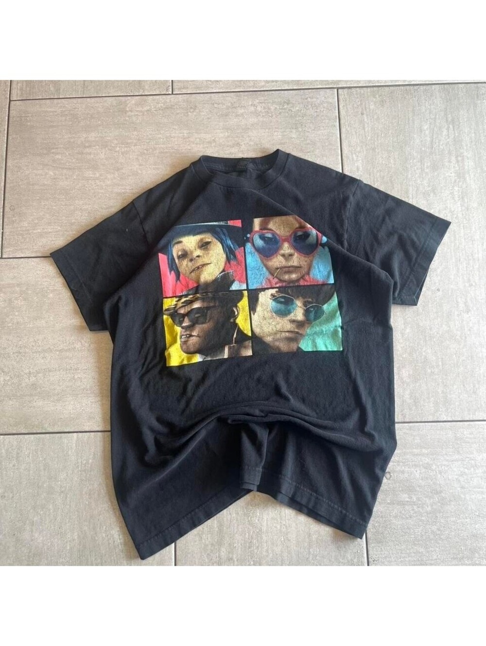 Gorillaz Graphic T-Shirt Black Tultex Cotton Band tee M